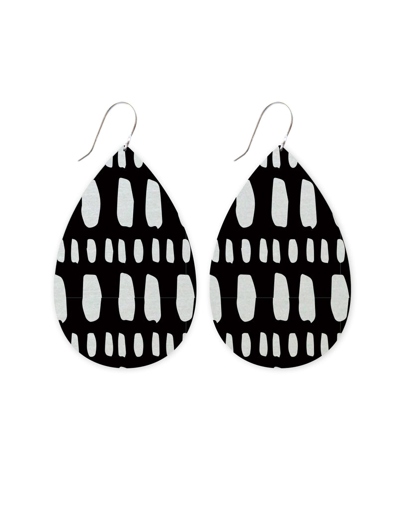 Tribal Pattern Big Tear Drop Earrings