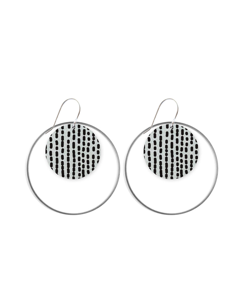 Dots Pattern Hooped Circle Hook Earrings