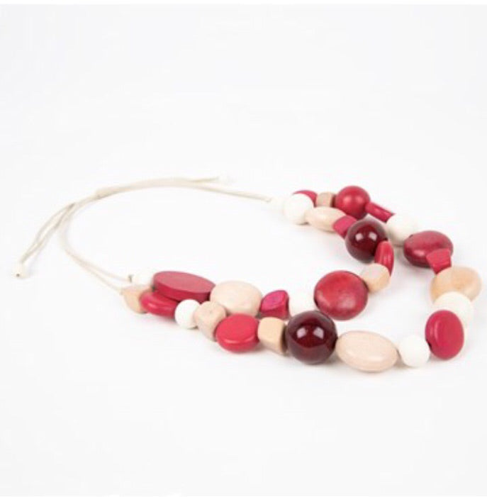 Timber Resin Bead Cord Back Necklace